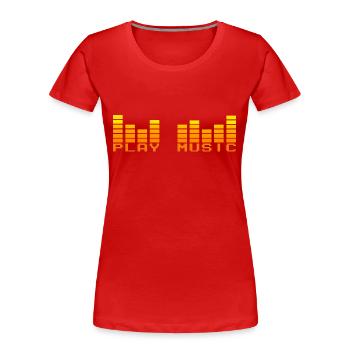 playmusic5 - T-shirt bio Premium Femme - rouge - Devant - Mia (176cm)