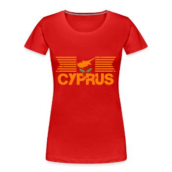 Cyprus - Vintage Orange Farbe - Frauen Premium Bio T-Shirt - Rot - Vorne - Mia (176cm)
