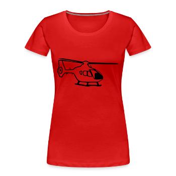 Heli EC135 - Frauen Premium Bio T-Shirt - Rot - Vorne - Mia (176cm)