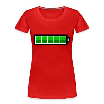 vollem Akku - Frauen Premium Bio T-Shirt - Rot - Vorne - Mia (176cm)