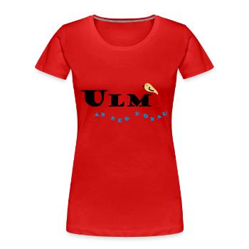 Ulm - Frauen Premium Bio T-Shirt - Rot - Vorne - Mia (176cm)