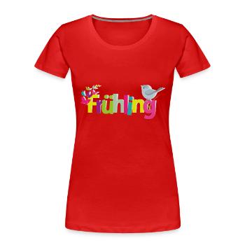 Frühling - Frauen Premium Bio T-Shirt - Rot - Vorne - Mia (176cm)