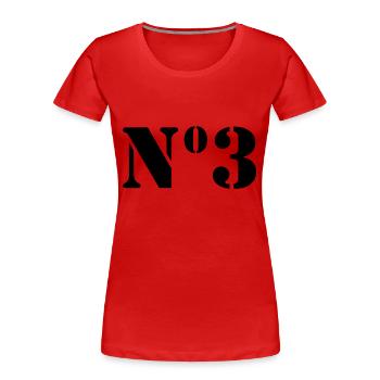 Point 3 // no3 - T-shirt bio Premium Femme - rouge - Devant - Mia (176cm)