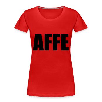 AFFE - Frauen Premium Bio T-Shirt - Rot - Vorne - Mia (176cm)