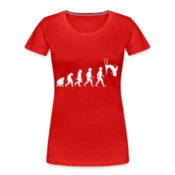 Evolution skieur ski freestyle sport d'hiver - T-shirt bio Premium Femme - rouge - Devant - Mia (176cm)