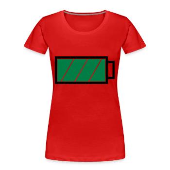 Battery full - Women's Premium Organic T-Shirt - red - Front - Mia (176cm)