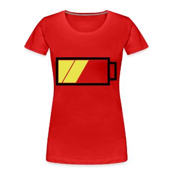 Battery half full - Women's Premium Organic T-Shirt - red - Front - Mia (176cm)