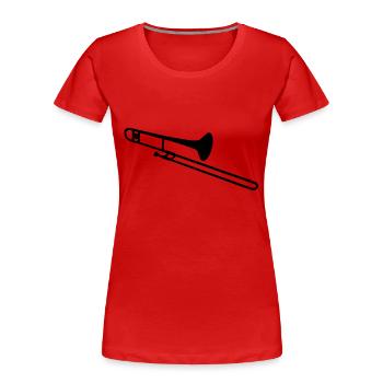 Posaune - Frauen Premium Bio T-Shirt - Rot - Vorne - Mia (176cm)