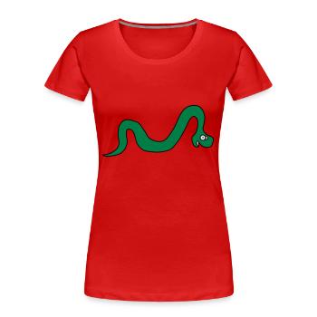 Funny Snake - Frauen Premium Bio T-Shirt - Rot - Vorne - Mia (176cm)