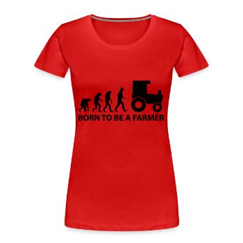 born to be a farmer - Women's Premium Organic T-Shirt - red - Front - Mia (176cm)