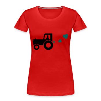 Trecker - Frauen Premium Bio T-Shirt - Rot - Vorne - Mia (176cm)