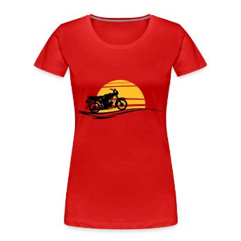 Fahrzeug - Simson Sonne - Frauen Premium Bio T-Shirt - Rot - Vorne - Mia (176cm)
