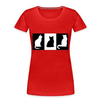 DZ0004 Statue de chat de tuile de chat - T-shirt bio Premium Femme - rouge - Devant - Mia (176cm)