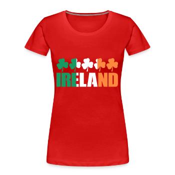 Irlande - T-shirt bio Premium Femme - rouge - Devant - Mia (176cm)