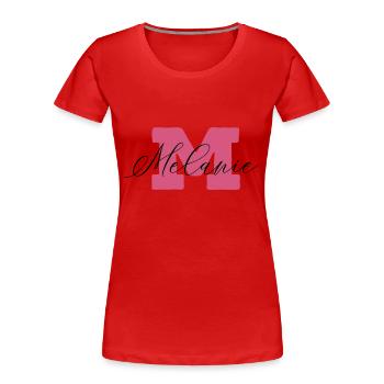 Melanie Name imprint - Women's Premium Organic T-Shirt - red - Front - Mia (176cm)