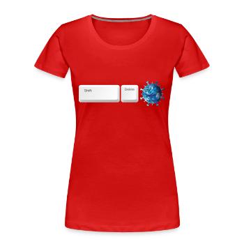 Shift Delete Covid Forever - Women's Premium Organic T-Shirt - red - Front - Mia (176cm)