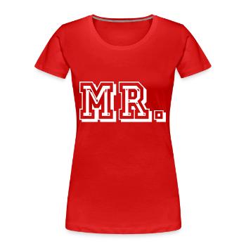 Mr. - Frauen Premium Bio T-Shirt - Rot - Vorne - Mia (176cm)