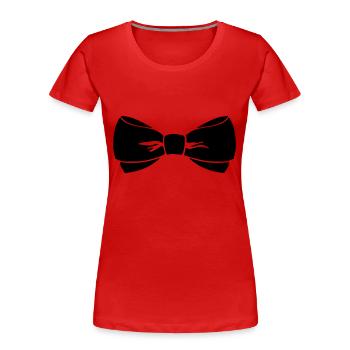Schleife - Frauen Premium Bio T-Shirt - Rot - Vorne - Mia (176cm)