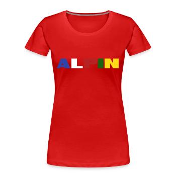 Bergwandern Alpin Nepal Gebetsfahne Himalaya - Frauen Premium Bio T-Shirt - Rot - Vorne - Mia (176cm)