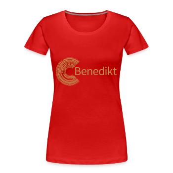 For Benedict - Women's Premium Organic T-Shirt - red - Front - Mia (176cm)