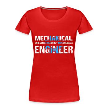 Mechanical Engineer - Maschinenbauingenieur Vintag - Frauen Premium Bio T-Shirt - Rot - Vorne - Mia (176cm)