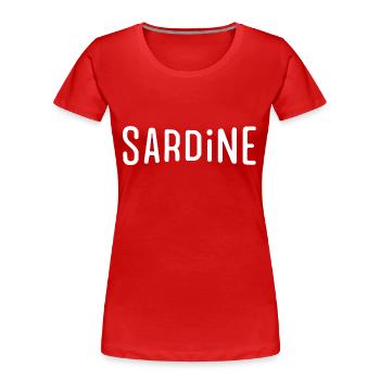 Sardine - T-shirt bio Premium Femme - rouge - Devant - Mia (176cm)