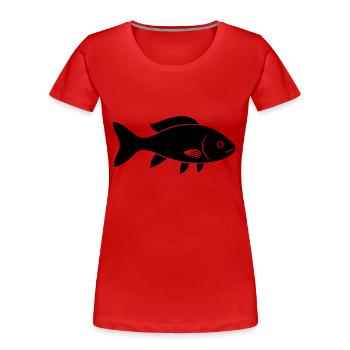 Kleiner Karpfenfisch - Frauen Premium Bio T-Shirt - Rot - Vorne - Mia (176cm)