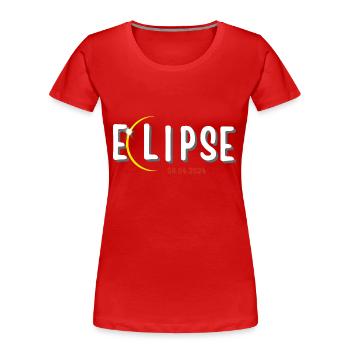 ECLIPSE 2024, AMATEURS D’ASTRONOMIE - T-shirt bio Premium Femme - rouge - Devant - Mia (176cm)