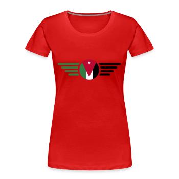 Ich liebe Jordanien, Stil Design T-Shirt - Frauen Premium Bio T-Shirt - Rot - Vorne - Mia (176cm)
