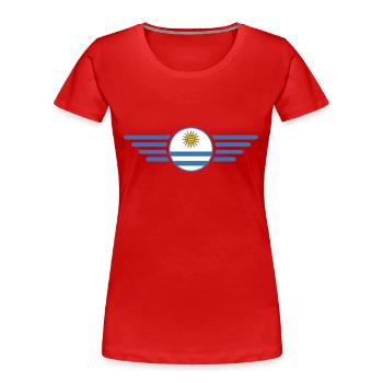 J’aime l’Uruguay, T-shirt design de style élégance - T-shirt bio Premium Femme - rouge - Devant - Mia (176cm)