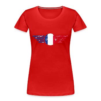 I Love France Elegance Style Design T-Shirt - Women's Premium Organic T-Shirt - red - Front - Mia (176cm)
