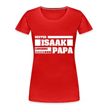 Isaac - T-shirt bio Premium Femme - rouge - Devant - Mia (176cm)