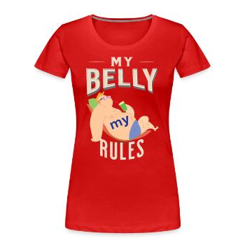 chemise amusante mon ventre mes règles drôles dictons chemise - T-shirt bio Premium Femme - rouge - Devant - Mia (176cm)