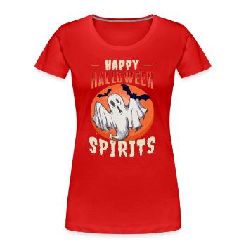 joyeux fantômes d’Halloween avec bat moon party - T-shirt bio Premium Femme - rouge - Devant - Mia (176cm)