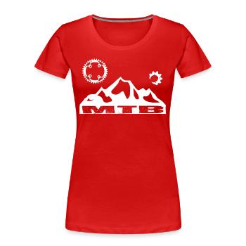 MTB Bike - Women's Premium Organic T-Shirt - red - Front - Mia (176cm)