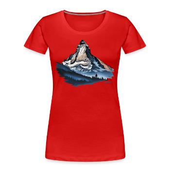 Matterhorn Schweiz - Andenken Souvenirs Geschenke - Frauen Premium Bio T-Shirt - Rot - Vorne - Mia (176cm)