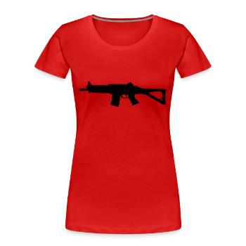 SG553 Karabiner - Frauen Premium Bio T-Shirt - Rot - Vorne - Mia (176cm)