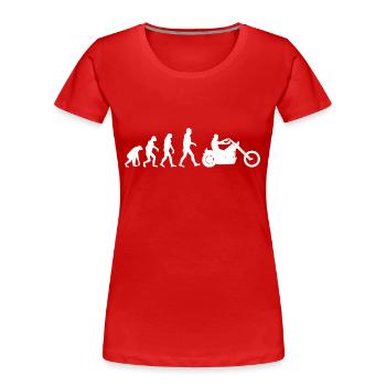 Biker Evolution Chopper - Women's Premium Organic T-Shirt - red - Front - Mia (176cm)