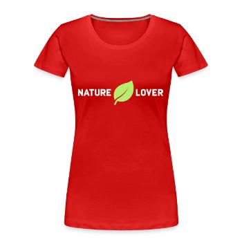 Amoureux de la nature | Forêt forêt baignade nature amour de la nature - T-shirt bio Premium Femme - rouge - Devant - Mia (176cm)