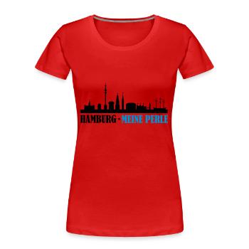 hamburg_meine_perle_02 - Frauen Premium Bio T-Shirt - Rot - Vorne - Mia (176cm)