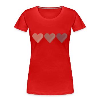 Herz - Frauen Premium Bio T-Shirt - Rot - Vorne - Mia (176cm)