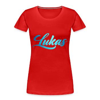 Lukas - T-shirt bio Premium Femme - rouge - Devant - Mia (176cm)
