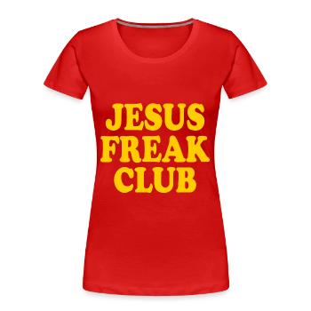 Jesus freak club - Women's Premium Organic T-Shirt - red - Front - Mia (176cm)