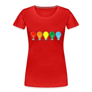colored light bulbs - Women's Premium Organic T-Shirt - red - Front - Mia (176cm)