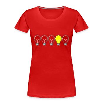 5 light bulbs - light on - Women's Premium Organic T-Shirt - red - Front - Mia (176cm)