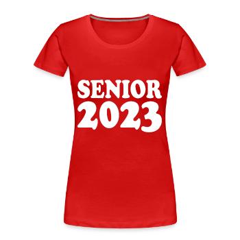 Senior 2023 - Frauen Premium Bio T-Shirt - Rot - Vorne - Mia (176cm)