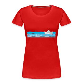 Ich will Meer - Frauen Premium Bio T-Shirt - Rot - Vorne - Mia (176cm)