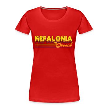 Kefalonia: Summery retro design - Women's Premium Organic T-Shirt - red - Front - Mia (176cm)