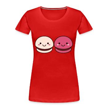 macaron - T-shirt bio Premium Femme - rouge - Devant - Mia (176cm)