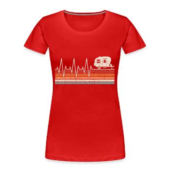 Camper Herzschlag Wohnmobil - Frauen Premium Bio T-Shirt - Rot - Vorne - Mia (176cm)